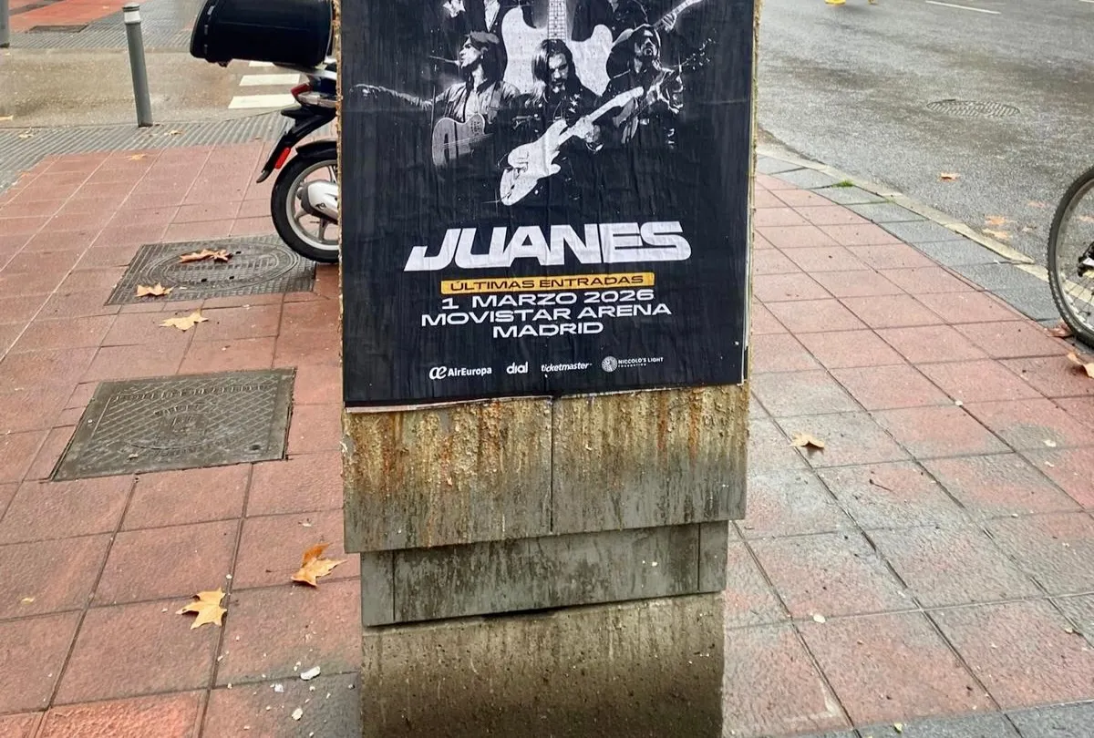 Pegada de carteles en Madrid para el concierto de Juanes en el Movistar Arena