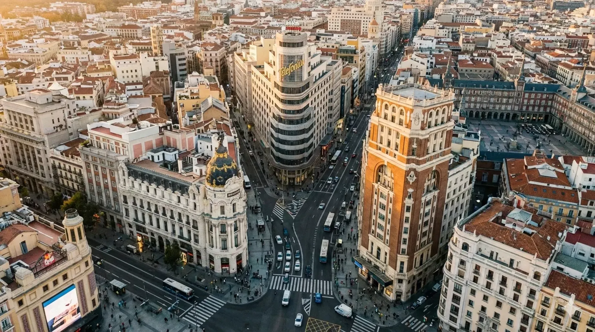 Fotografía panorámica de la ciudad de Madrid